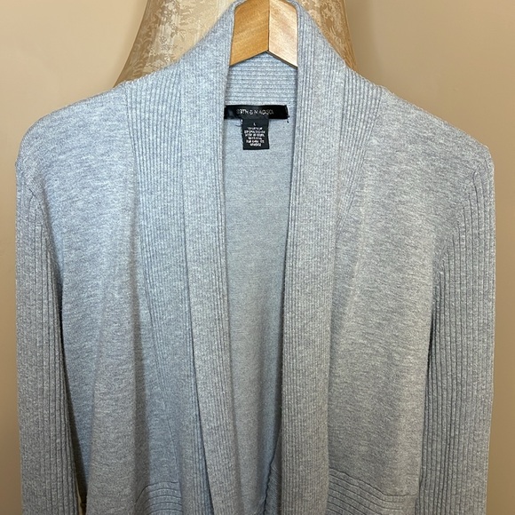 89 TH & Madison Open Grey Cardigan Size Large - Picture 5 of 11